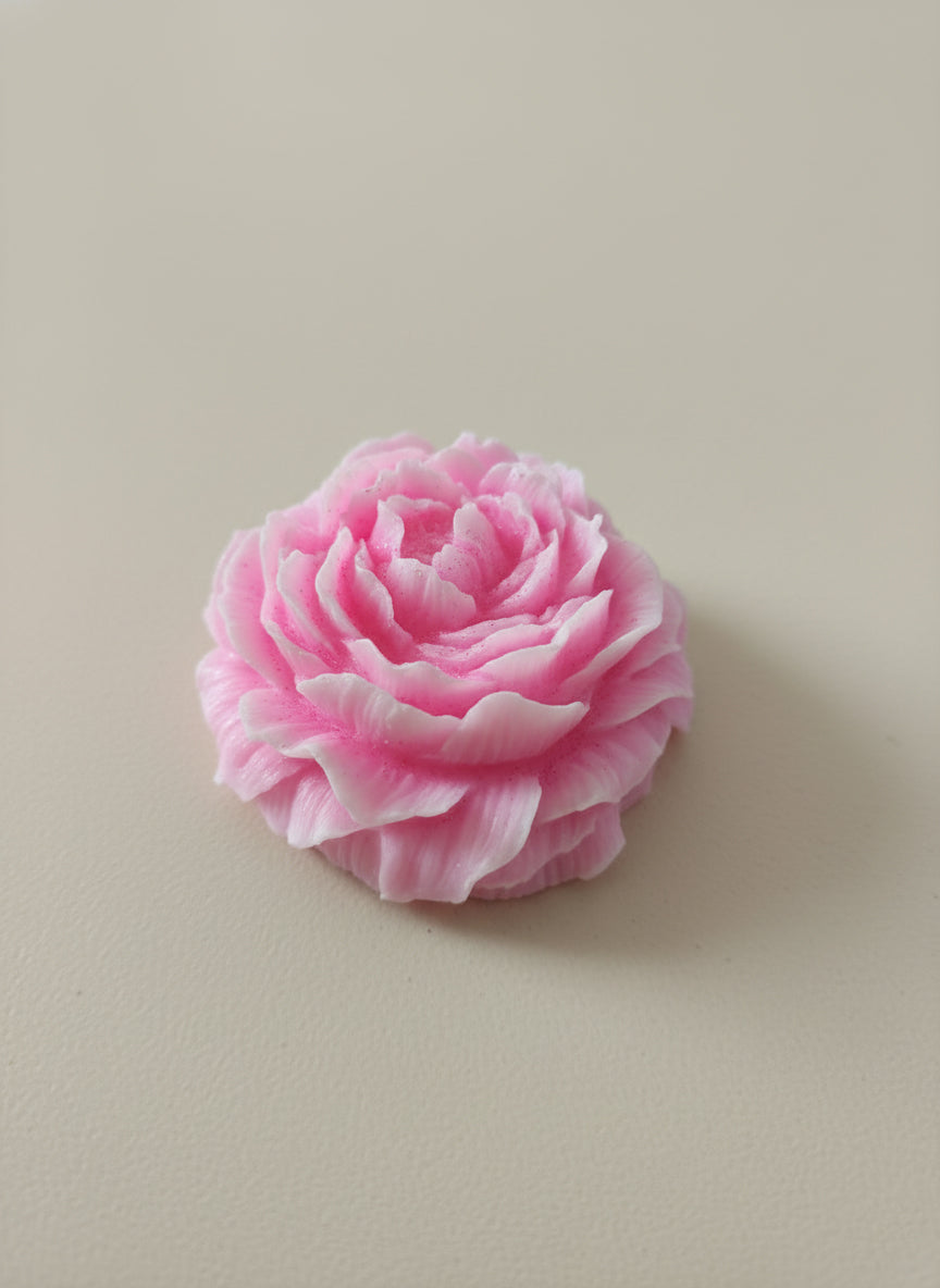 PEONY FLOWER CANDLE, SOY WAX,SCENTED PACK OF 6