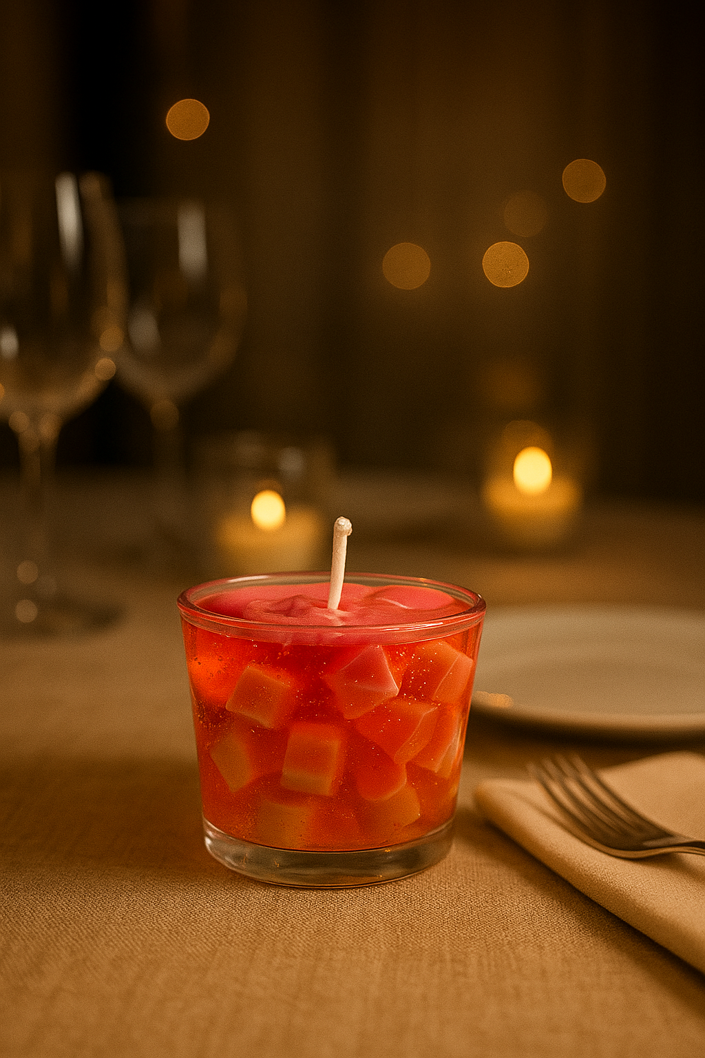COLOURFUL MINI HEART CANDLE WITH GEL WAX,SCENTED