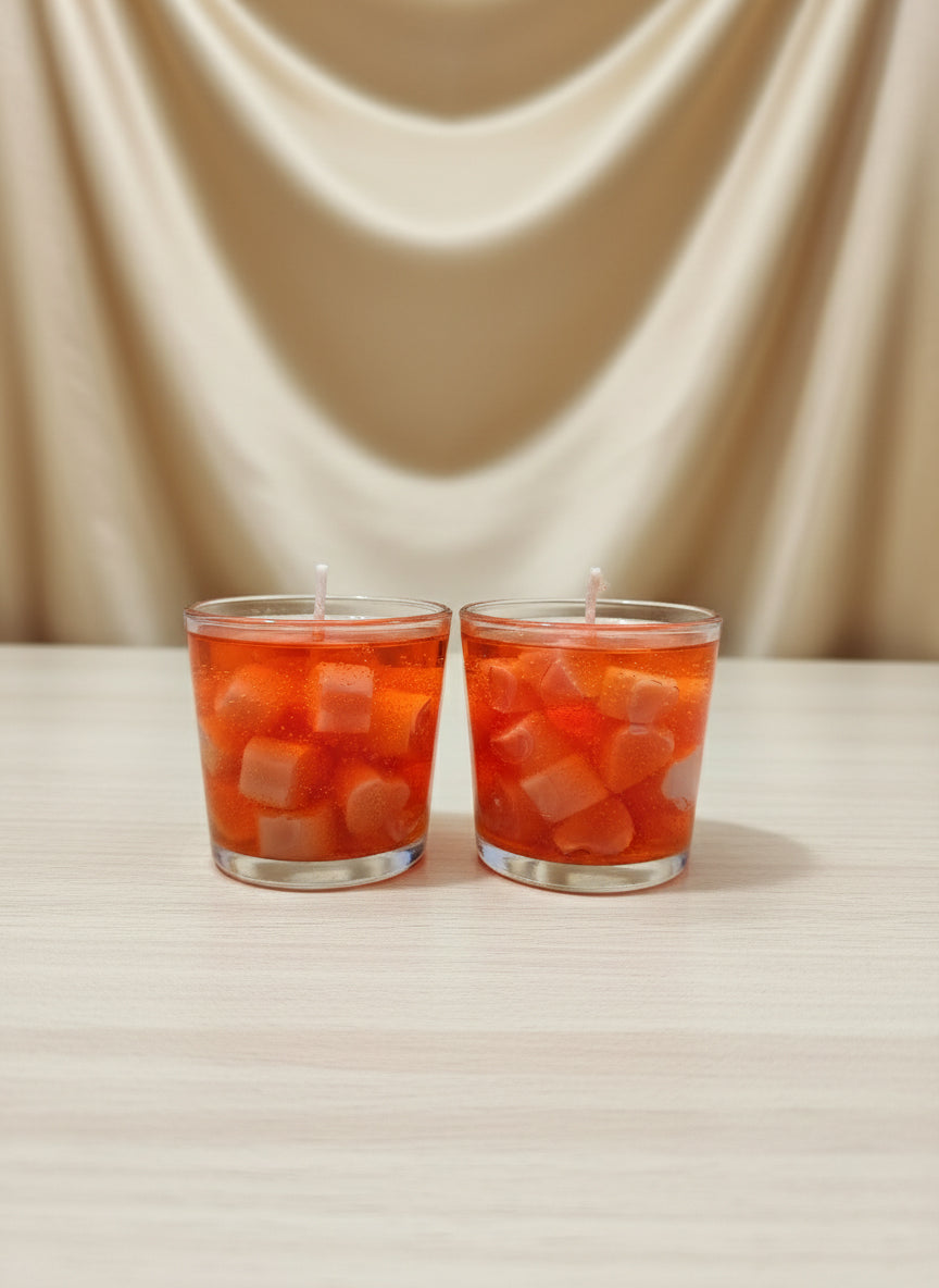 COLOURFUL MINI HEART CANDLE WITH GEL WAX,SCENTED