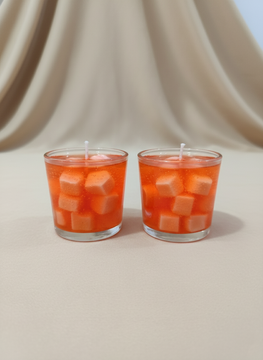 COLOURFUL MINI HEART CANDLE WITH GEL WAX,SCENTED