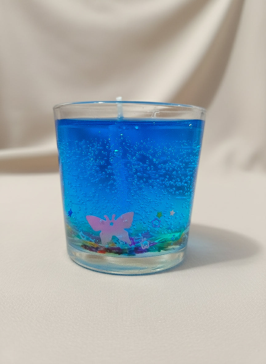 STARS AND BUTTERFLIES GEL WAX CANDLE, SCENTED PACK OF 2