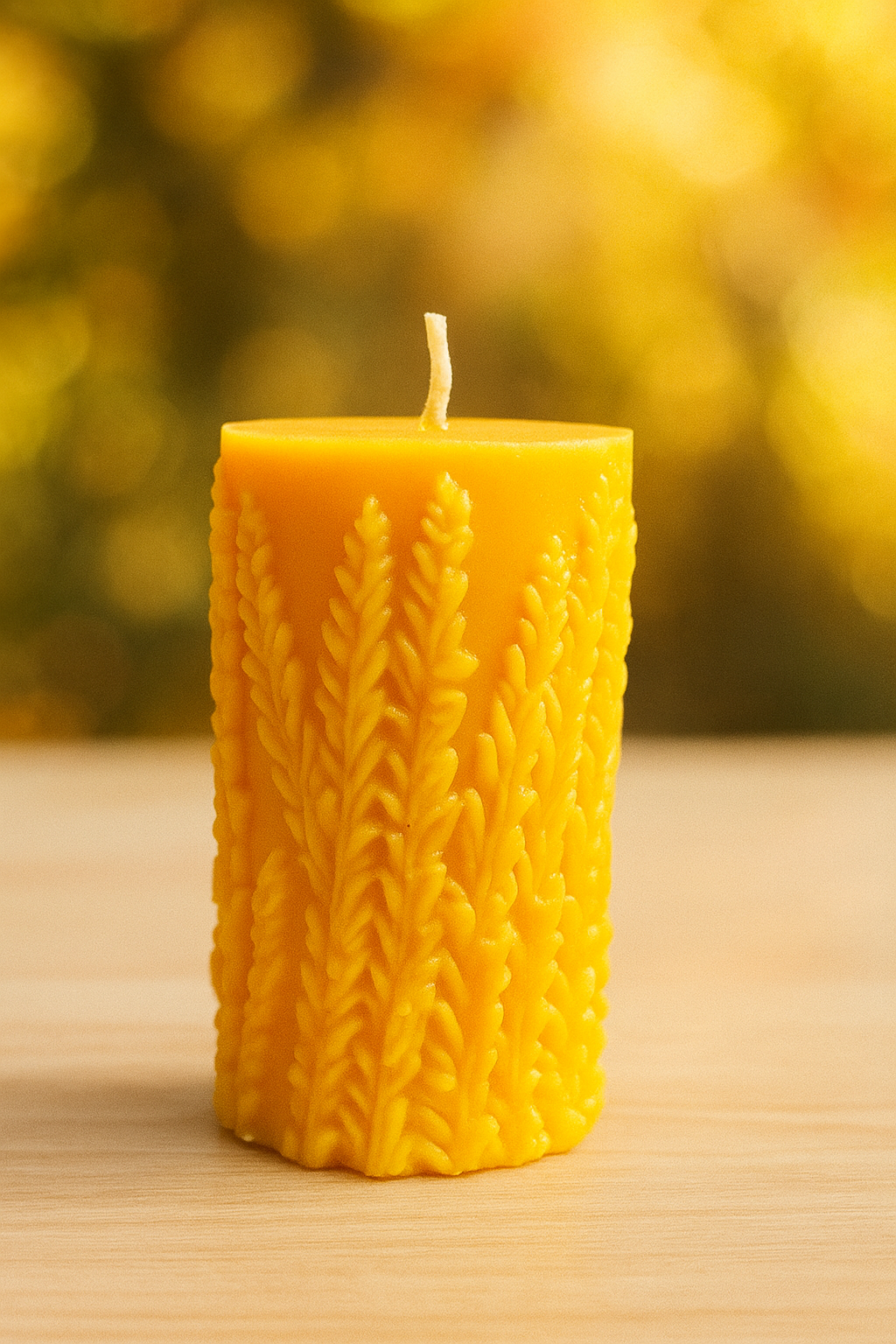 LAVANDER EMBOSSED PILLAR SOY WAX CANDLE, SCENTED PACK OF 2