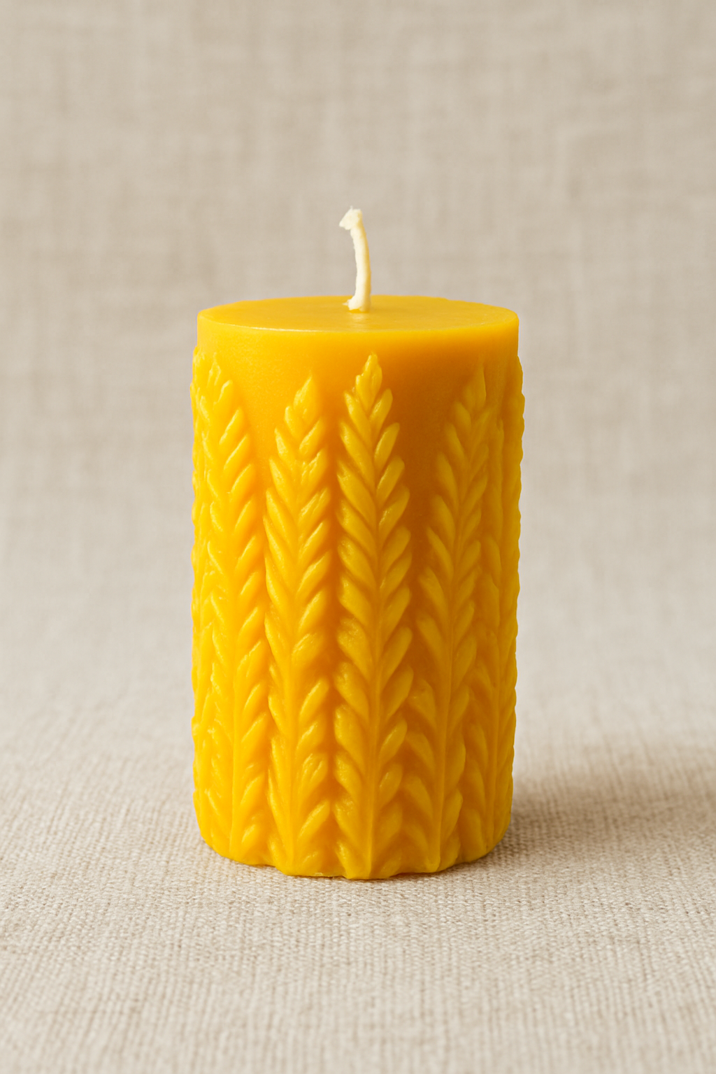 LAVANDER EMBOSSED PILLAR SOY WAX CANDLE, SCENTED PACK OF 2