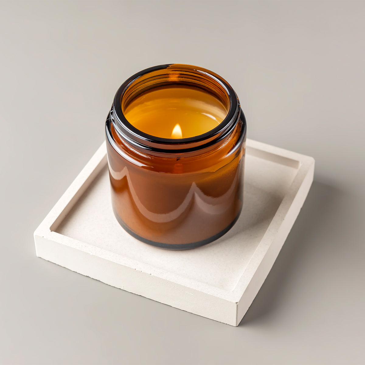 AMBER SOYA WAX JAR CANDLE WITH WOODEN WICK, SCENTED